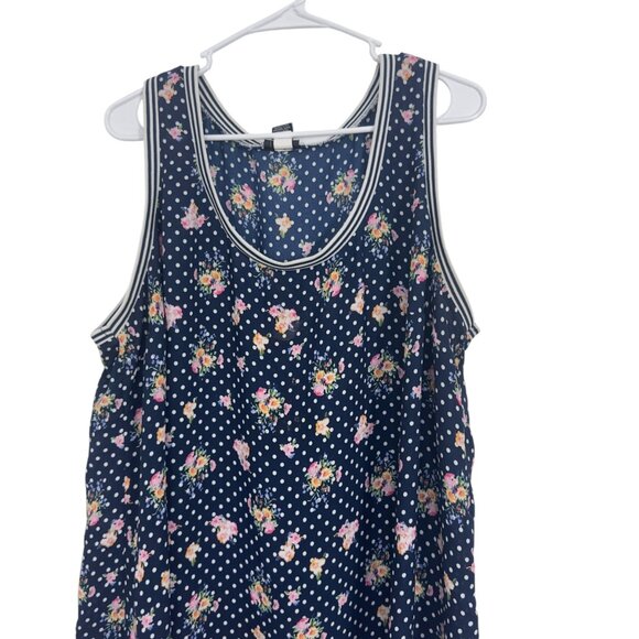 Torrid Womens Sleeveless Polka Dot & Floral Tank Top Size 3 - Picture 3 of 10